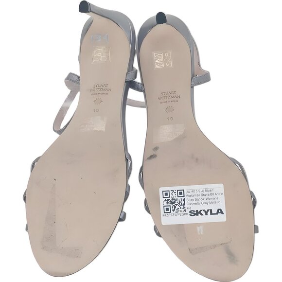 Stuart Weitzman Starla Metallic Ankle Strap Sandals 10B US 40.5 EU - Picture 6 of 6